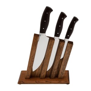 Набор кухонных ножей на подставке, рукоять венге