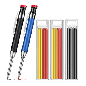 Набор металлических твердых плотницких карандашей для маркера глубоких отверстий с запасными стержнями Маркировка Инстру