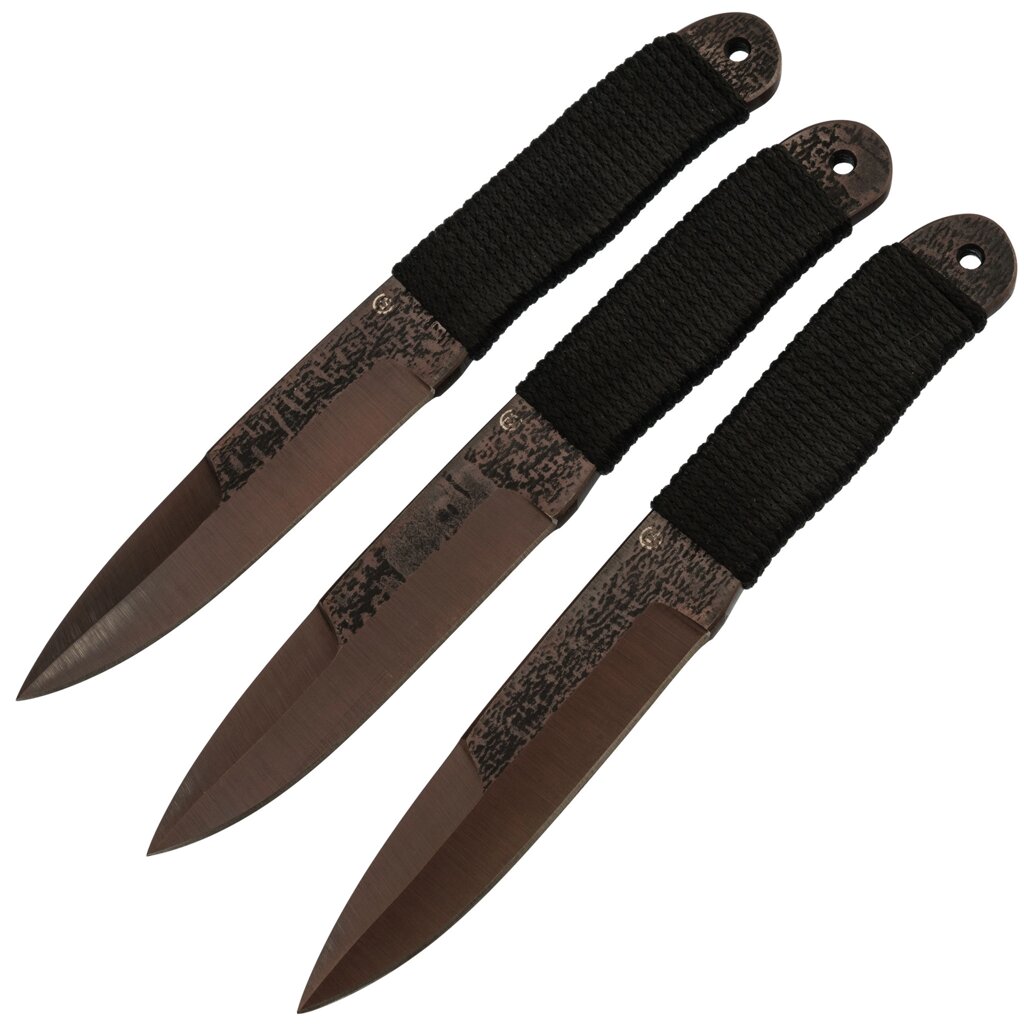 Набор Спортивных ножей "Тайга", комплект 3 шт, сталь 65Г от компании Admi - фото 1