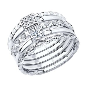Наборное кольцо SOKOLOV из серебра с фианитами