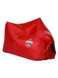 Надувное кресло AirPuf Красный с эмблемой ЦСКА