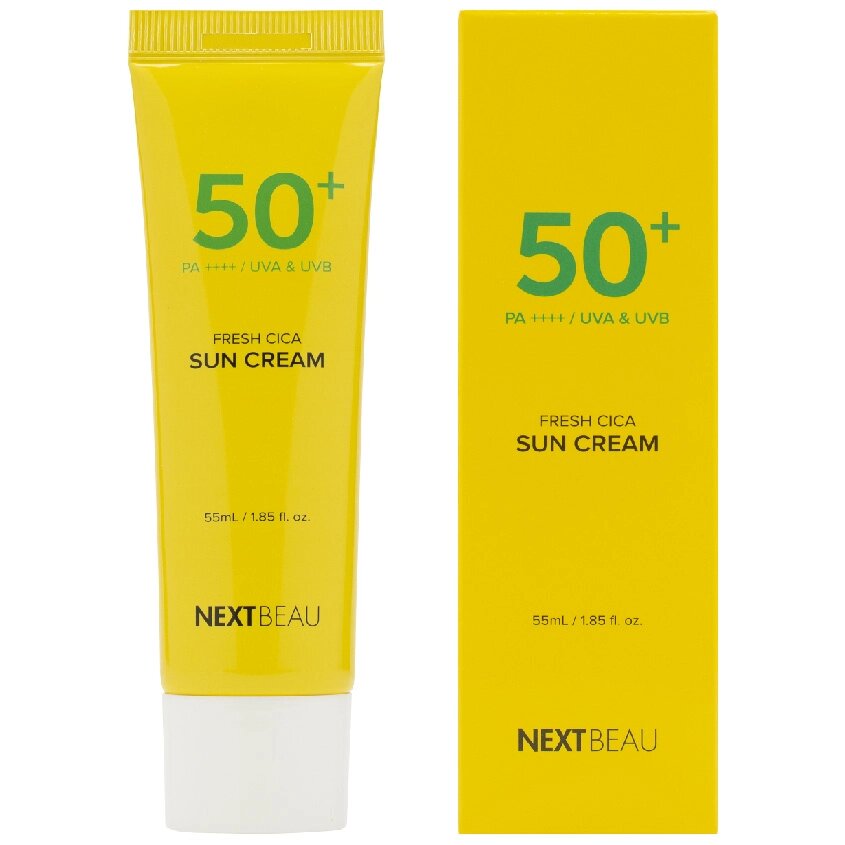 NEXTBEAU Солнцезащитный освежающий крем с центеллой азиатской SPF 50+ / PA++++ 55 от компании Admi - фото 1