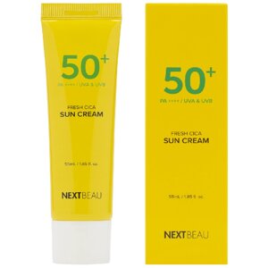 NEXTBEAU Солнцезащитный освежающий крем с центеллой азиатской SPF 50+PA 55