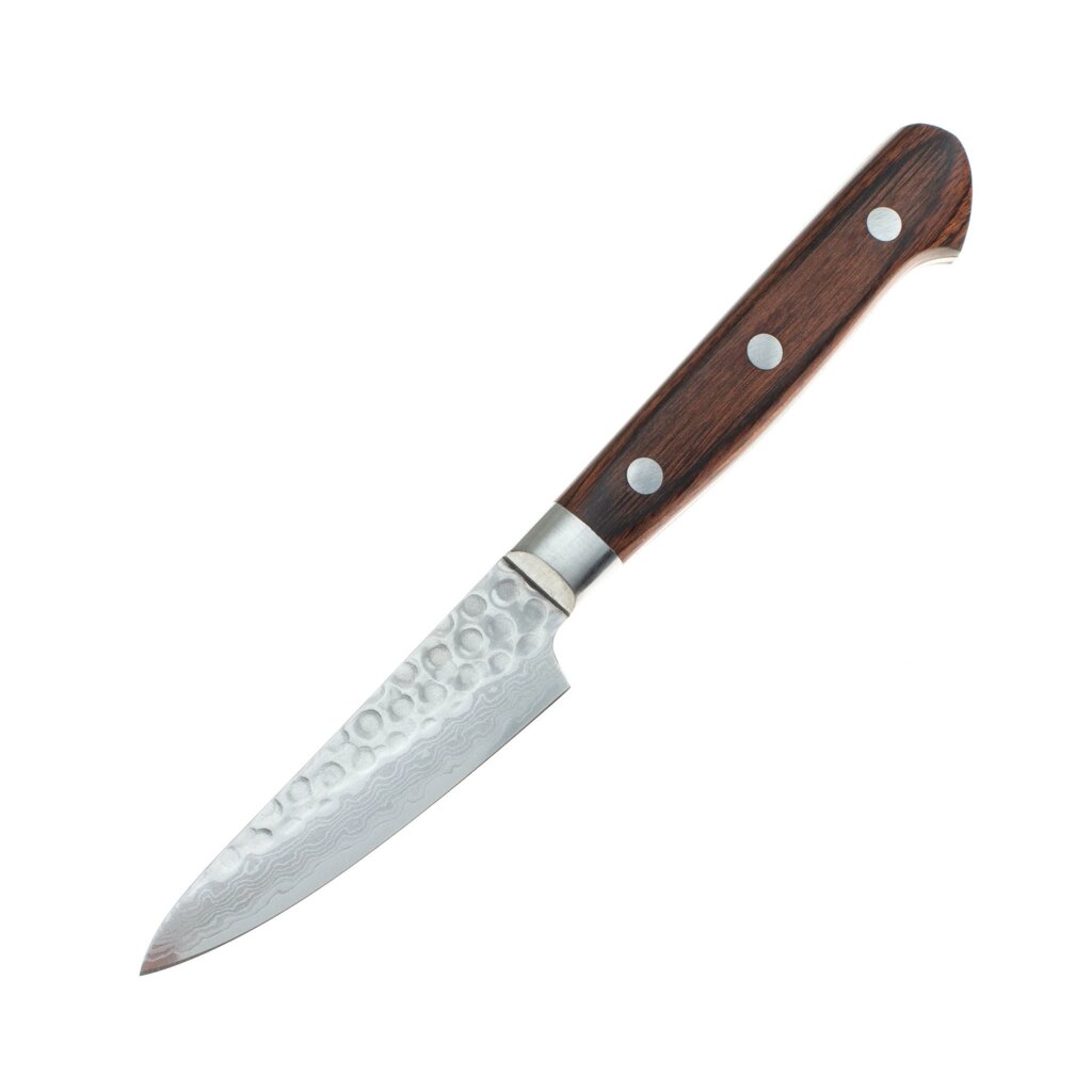 Нож для чистки овощей и фруктов 80 мм, Sakai Takayuki, сталь VG-10 Damascus 17 слоев, рукоять pakka wood от компании Admi - фото 1