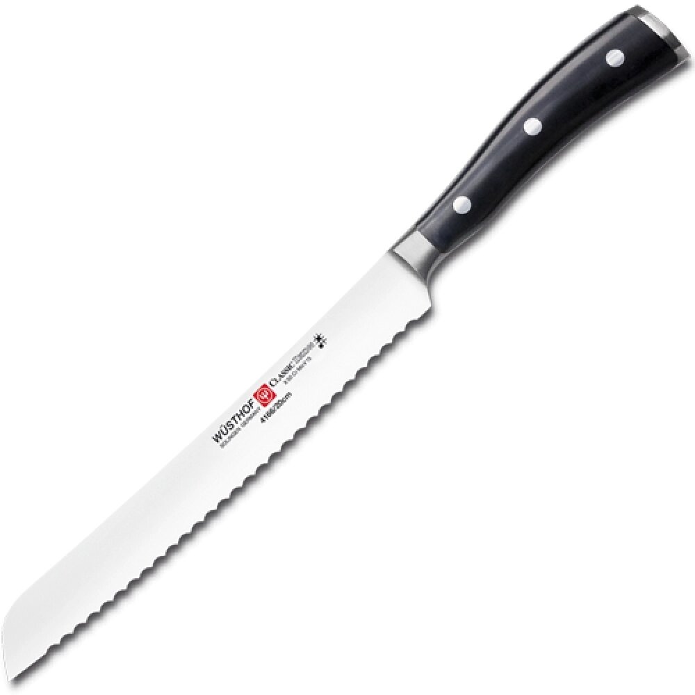 Нож для хлеба Classic Ikon, 200 мм, сталь X50CrMoV15, рукоять полиоксиметилен от компании Admi - фото 1