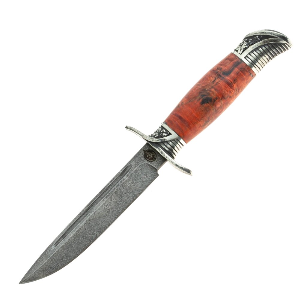 Нож Финка НКВД, сталь булат, стабилизированная красная карельская береза от компании Admi - фото 1