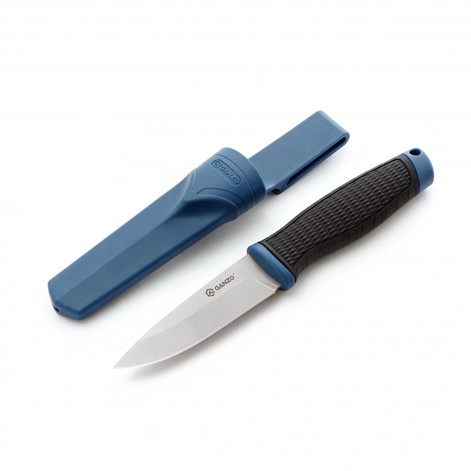 Нож Ganzo G806 черный c синим, G806-BL от компании Admi - фото 1