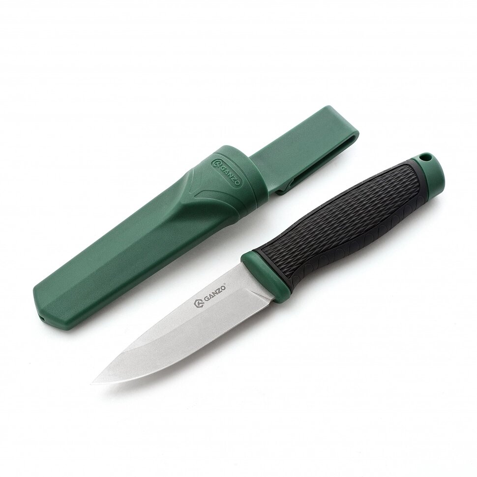 Нож Ganzo G806 черный c зеленым, G806-GB от компании Admi - фото 1