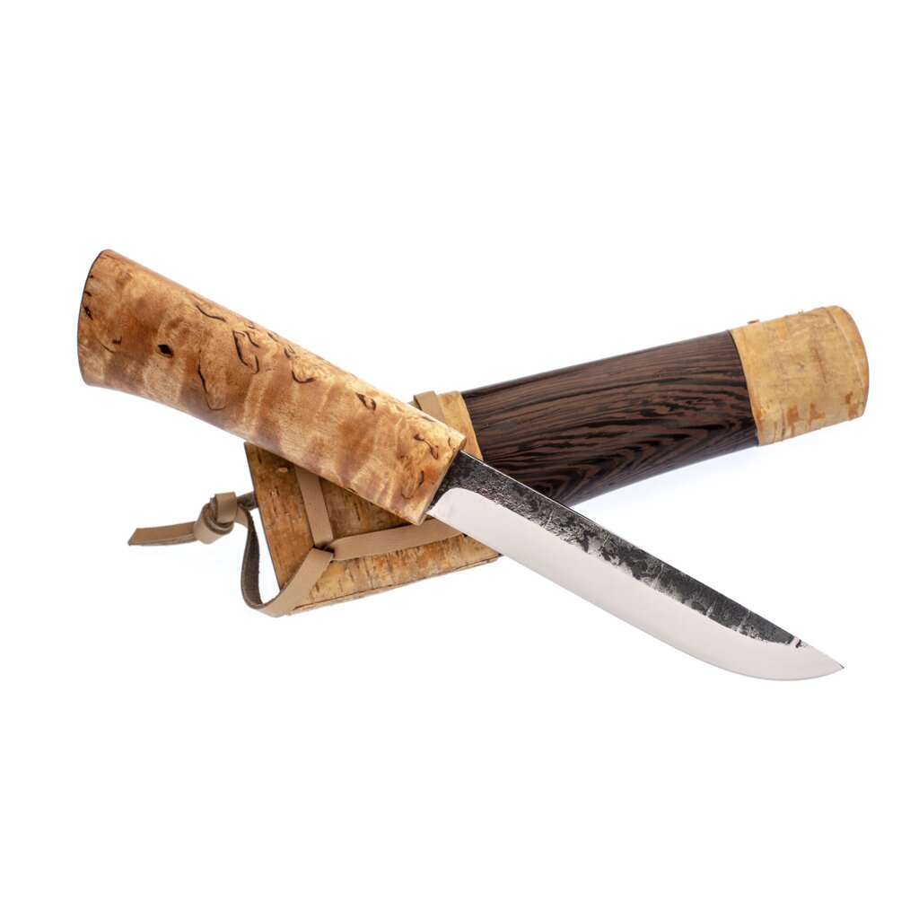 Нож Ханты-Манси в деревянных ножнах, сталь Х12МФ, берёзовый кап, венге-береста от компании Admi - фото 1
