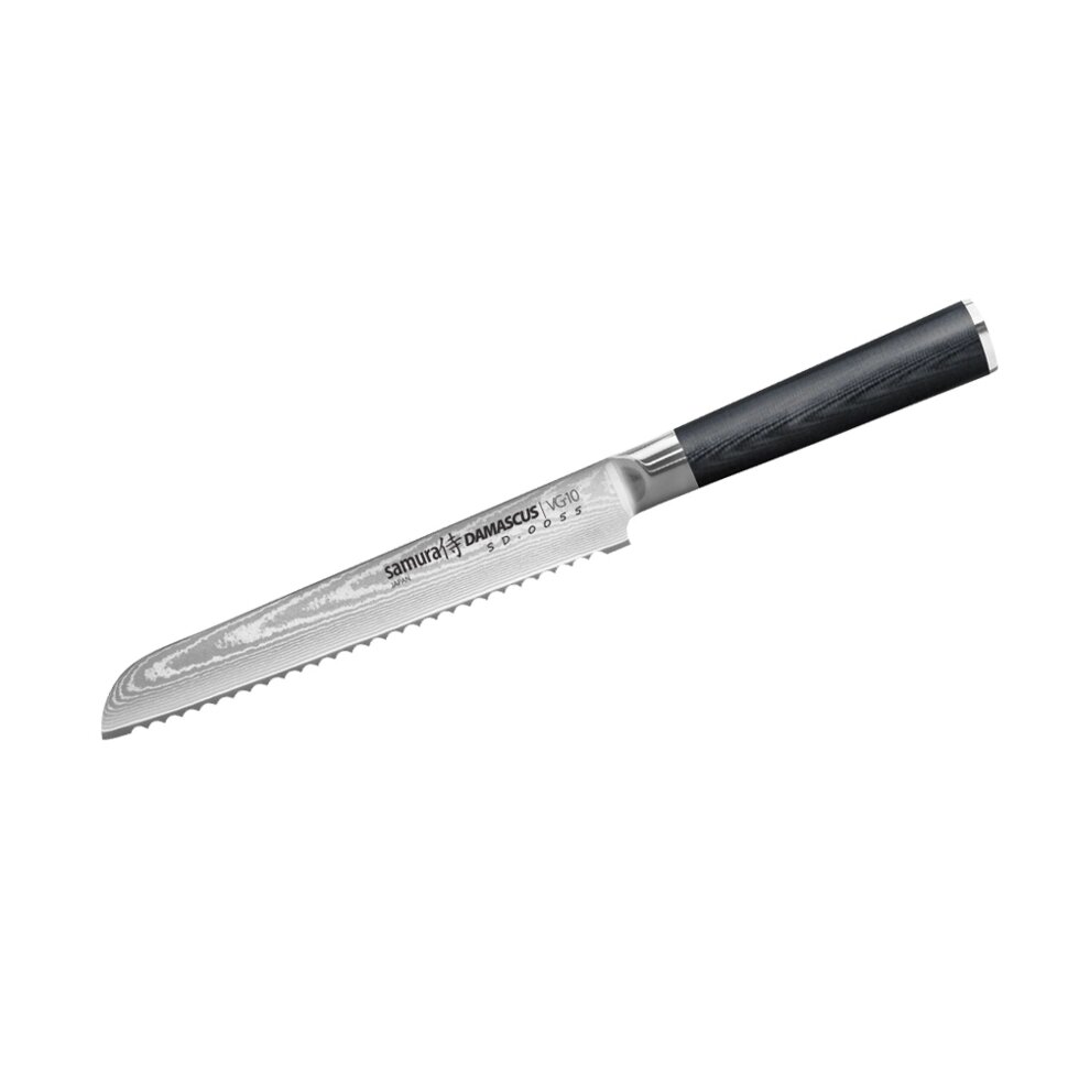 Нож кухонный для хлеба Samura Damascus, сталь VG-10/дамаск, рукоять стеклотекстолит от компании Admi - фото 1