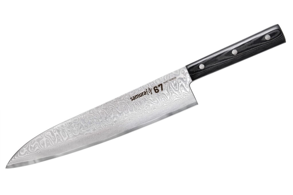 Нож кухонный Гранд Шеф, Samura Tanto 240 мм, дамаск 67 слоев от компании Admi - фото 1