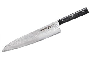 Нож кухонный Гранд Шеф, Samura Tanto 240 мм, дамаск 67 слоев