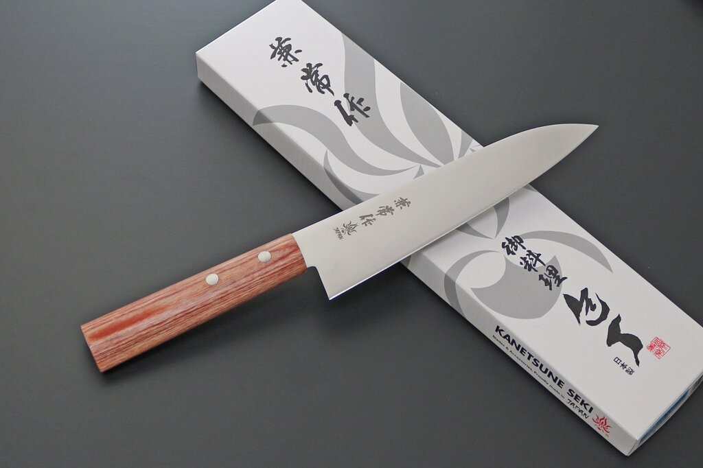 Нож кухонный Kanetsune Kengata 180 мм, сталь DSR-1K6, рукоять pakka wood от компании Admi - фото 1