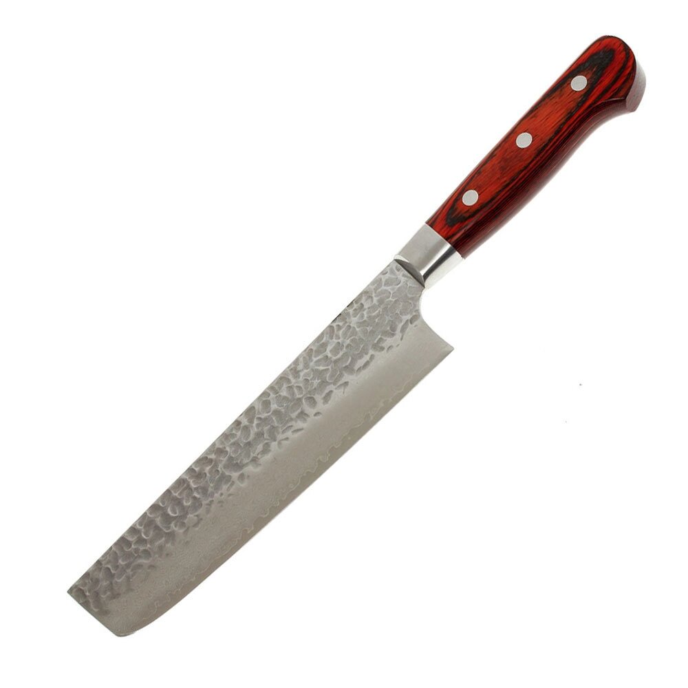 Нож кухонный накири 160 мм, Sakai Takayuki, сталь VG-10 Damascus, рукоять дерево пакка от компании Admi - фото 1