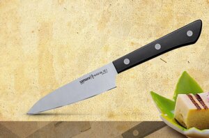 Нож кухонный овощной Samura "HARAKIRI"SHR-0011B) 99 мм, сталь AUS-8, рукоять ABS пластик, чёрный