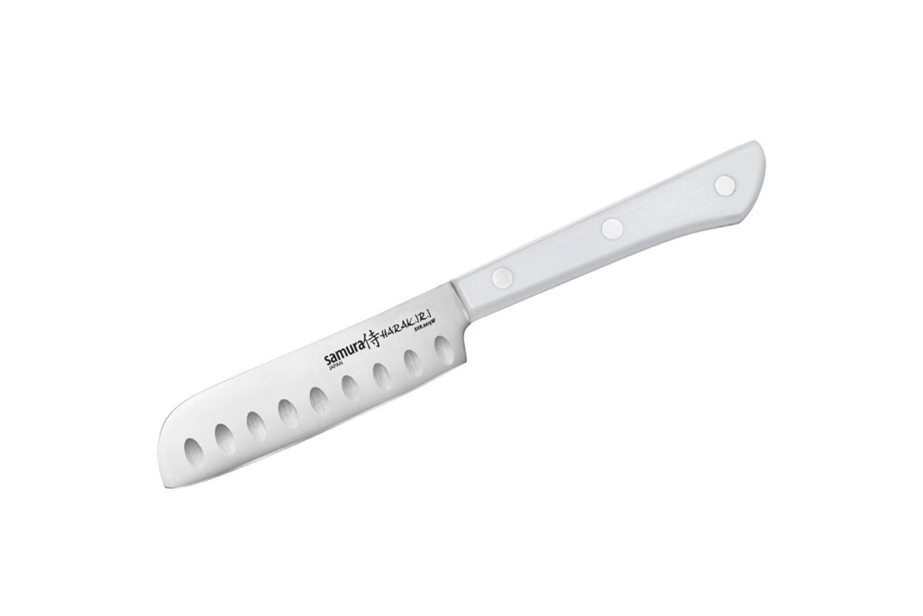 Нож кухонный "Samura HARAKIRI" для масла 96 мм, корроз.-стойкая сталь, белый ABS пластик от компании Admi - фото 1