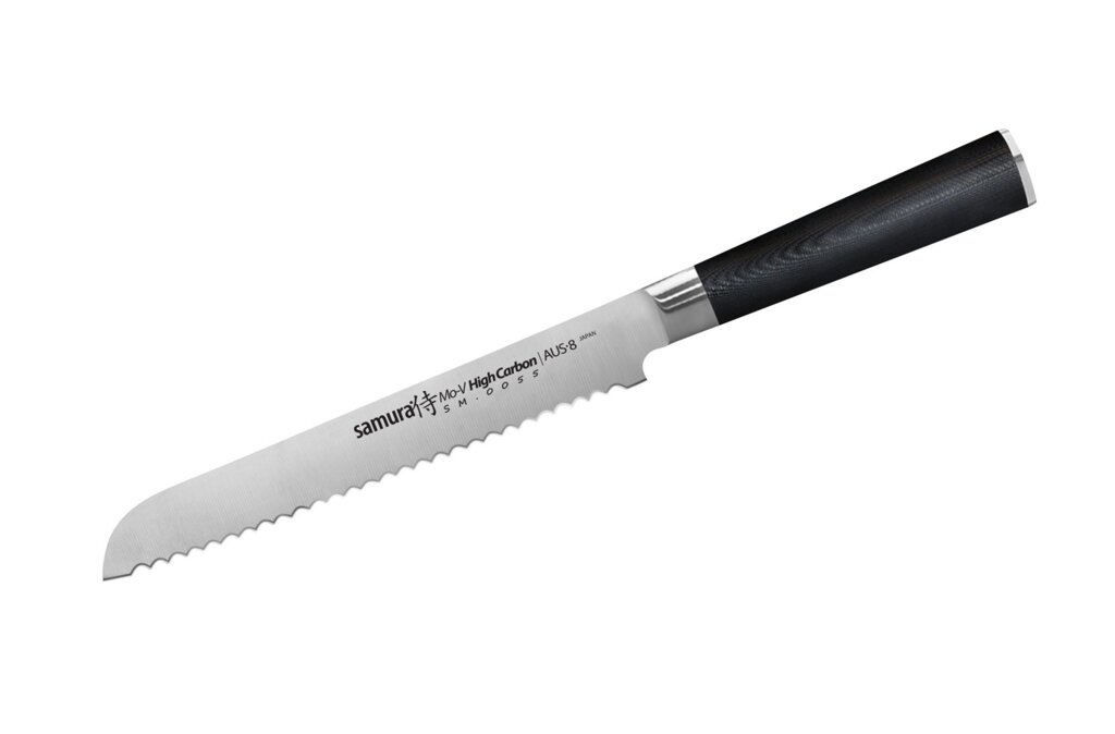 Нож кухонный Samura Mo-V для хлеба - SM-0055, сталь AUS-8, рукоять G10, 230 мм от компании Admi - фото 1
