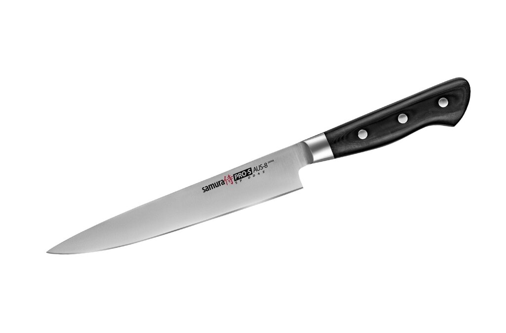 Нож кухонный Samura PRO-S для нарезки - SP-0045, сталь AUS-8, рукоять G10, 200 мм от компании Admi - фото 1