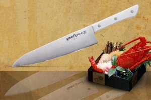Нож кухонный Шеф Samura "HARAKIRI"SHR-0085W) 208 мм, сталь AUS-8, рукоять ABS пластик, белый