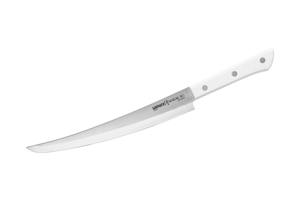 Нож кухонный слайсер Танто Samura Harakiri, 230 мм, белая рукоять от компании Admi - фото 1
