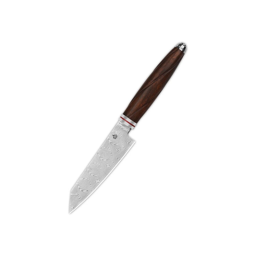 Нож кухонный универсальный QSP Mulan Series 10.2 см, сталь дамаск, рукоять дерево айронвуд от компании Admi - фото 1