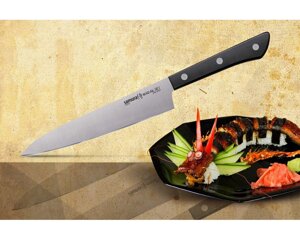 Нож кухонный универсальный Samura "HARAKIRI"SHR-0023B) 150 мм, сталь AUS-8, рукоять ABS пластик, чёрный