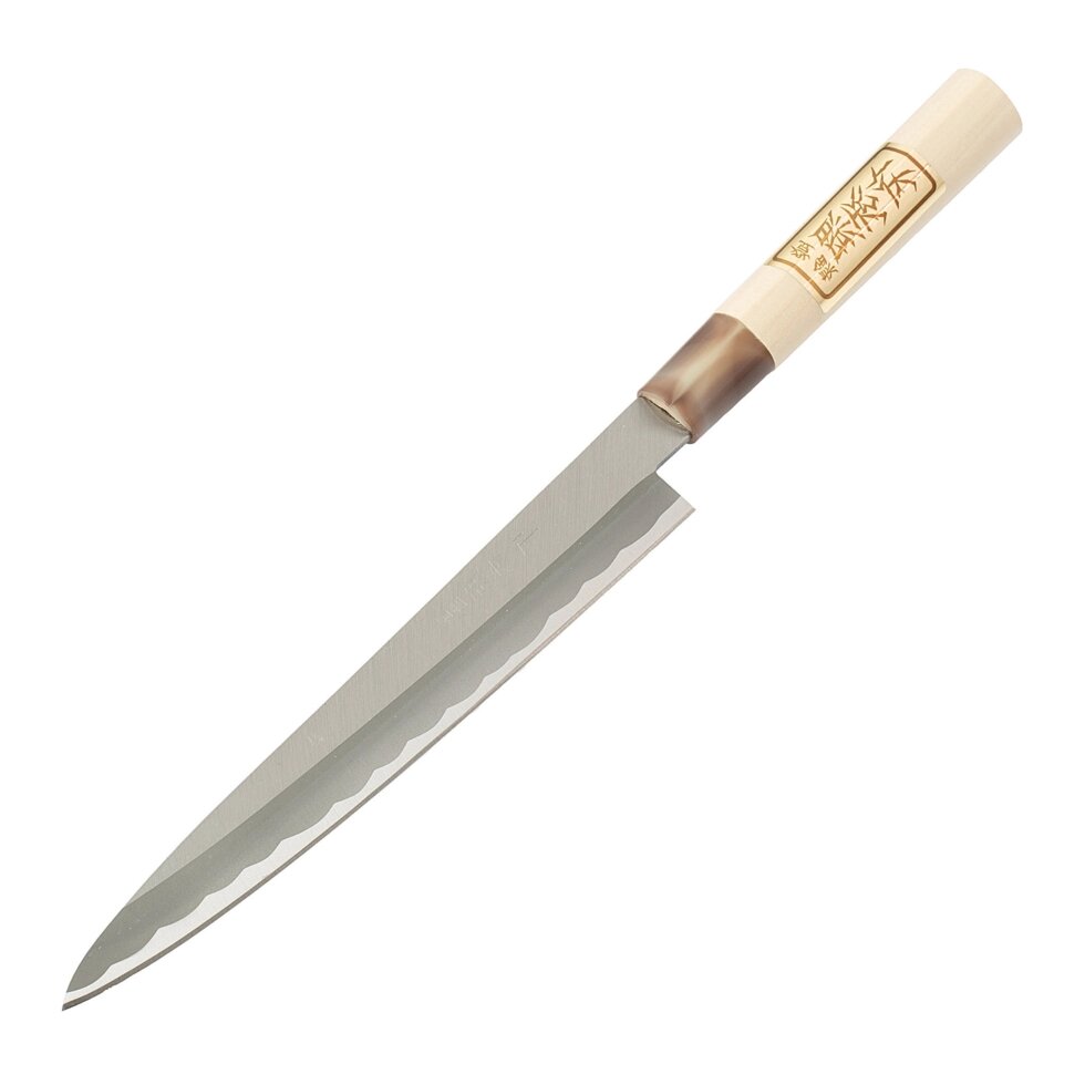 Нож кухонный Янагиба Shimomura, сталь DSR1K6, рукоять магнолия от компании Admi - фото 1