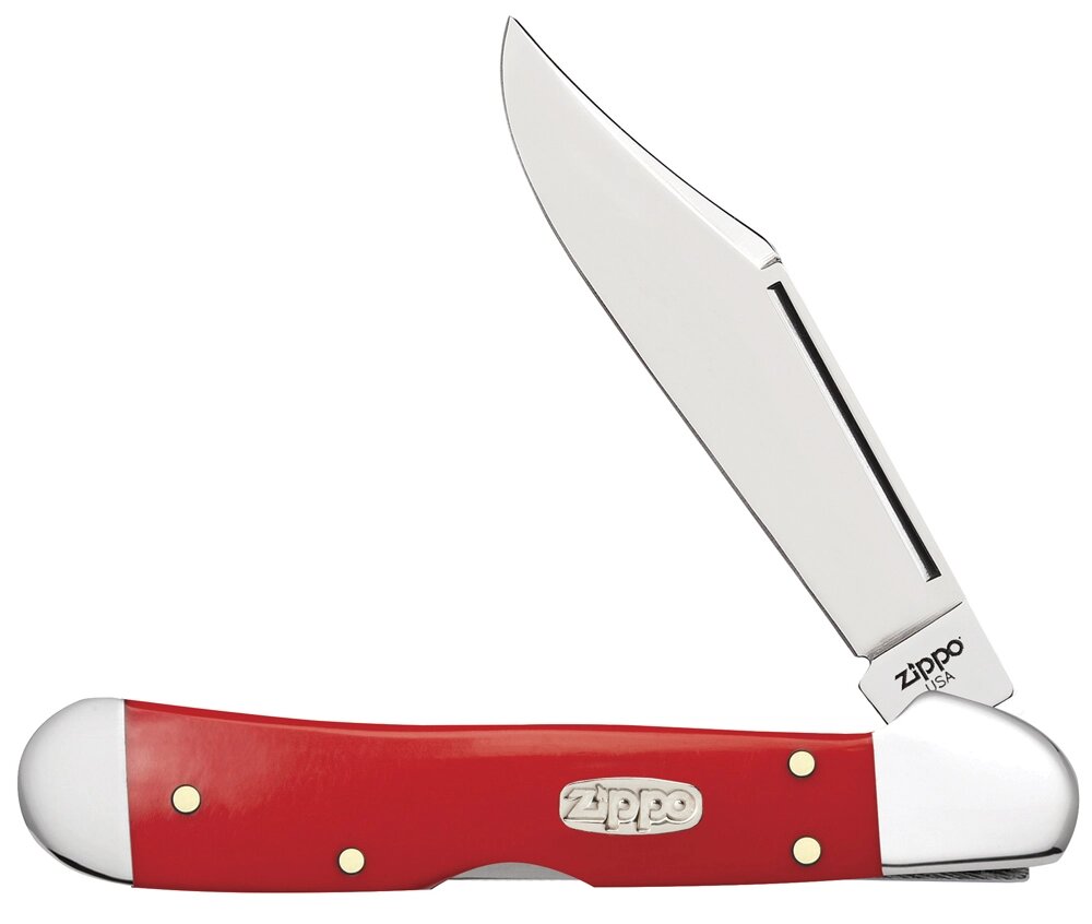 Нож перочинный ZIPPO Red Synthetic Smooth Mini Copperlock, 92 мм, красный + ЗАЖИГАЛКА ZIPPO 207 от компании Admi - фото 1