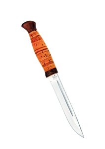 Нож разделочный "Финка-3", рукоять береста, АиР