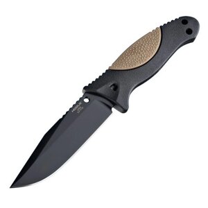 Нож с фиксированным клинком Hogue EX-F02 Black Clip Point, сталь A2 Tool Steel, рукоять термопластик GRN
