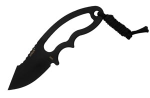 Нож с фиксированным клинком Hogue EX-F03 Neck Knife, сталь 154CM Black Ceracote, рукоять нержавеющая сталь