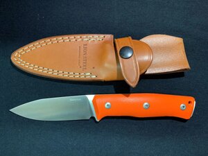 Нож с фиксированным клинком LionSteel B35, сталь Sleipner, рукоять оранжевый G10