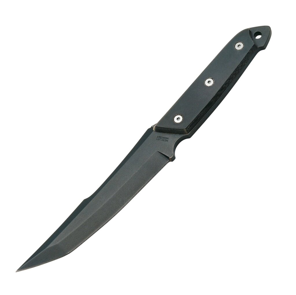 Нож с фиксированным клинком Mercury Dragon TEFLON, сталь Z50CD15 black teflon, черная микарта от компании Admi - фото 1
