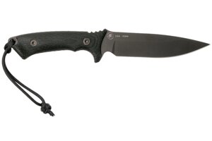 Нож с фиксированным клинком Spartan Blades Harsey Difensa, сталь CPM-S35VN Tungsten DLC, рукоять черная микарта, чехол черный