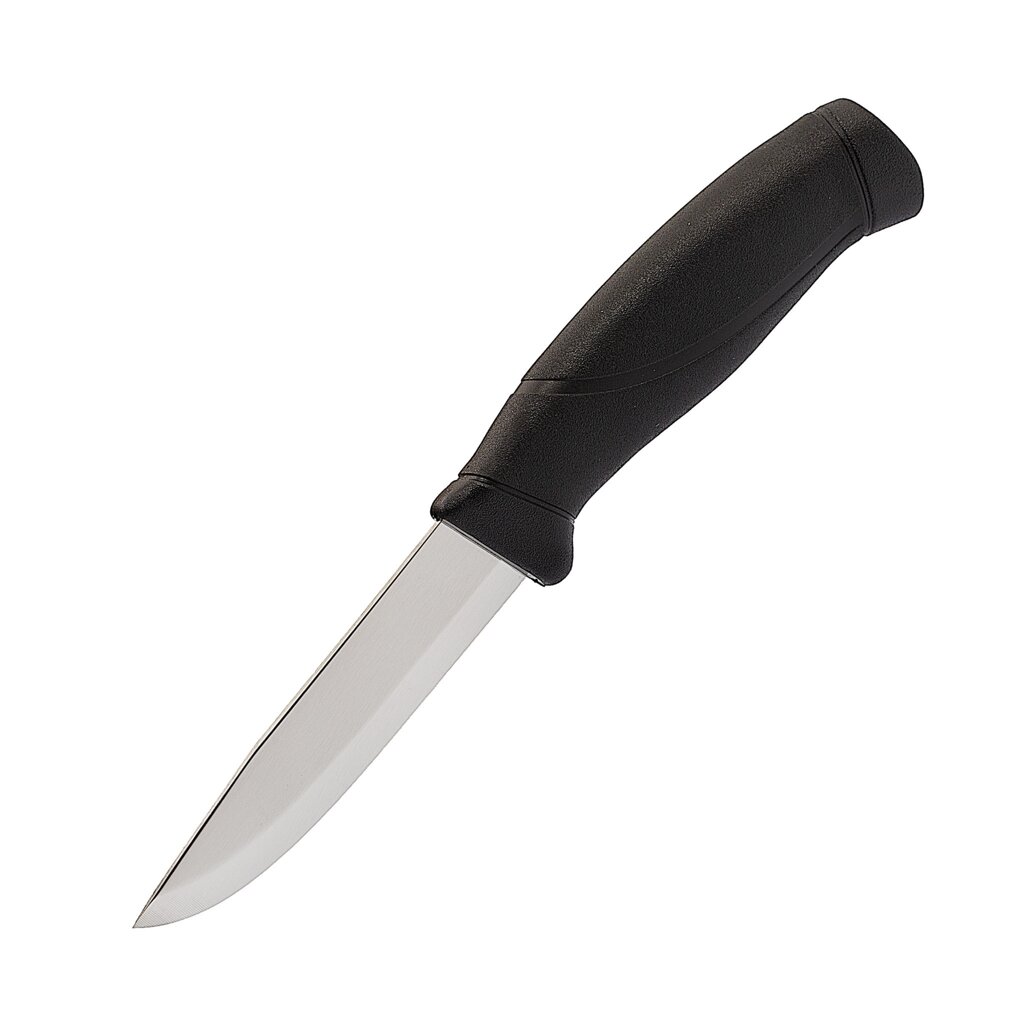 Нож с фиксированным лезвием Morakniv Companion Black, сталь Sandvik 12C27, рукоять пластик/резина от компании Admi - фото 1