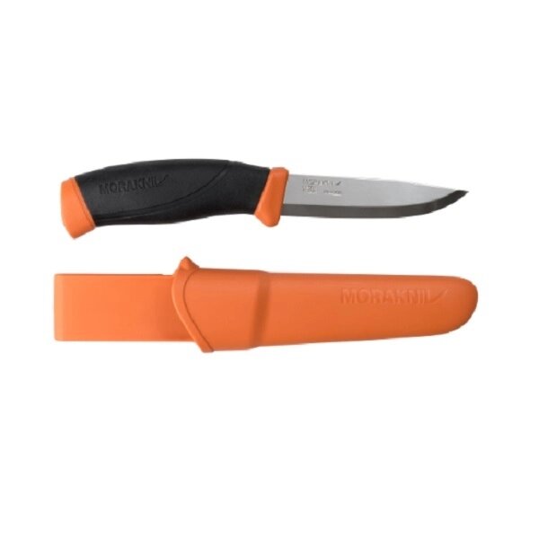 Нож с фиксированным лезвием Morakniv Companion S Burnt, сталь Sandvik 12C27, рукоять резина, orange от компании Admi - фото 1