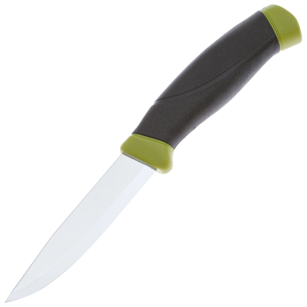 Нож с фиксированным лезвием Morakniv Companion, сталь Sandvik 12C27, рукоять резина, olive green от компании Admi - фото 1