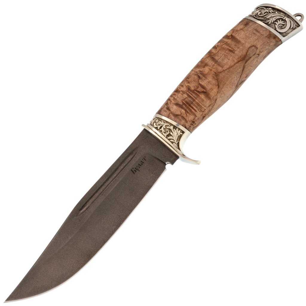 Нож Сайга, сталь булат, художественное литье, рукоять карельская береза от компании Admi - фото 1