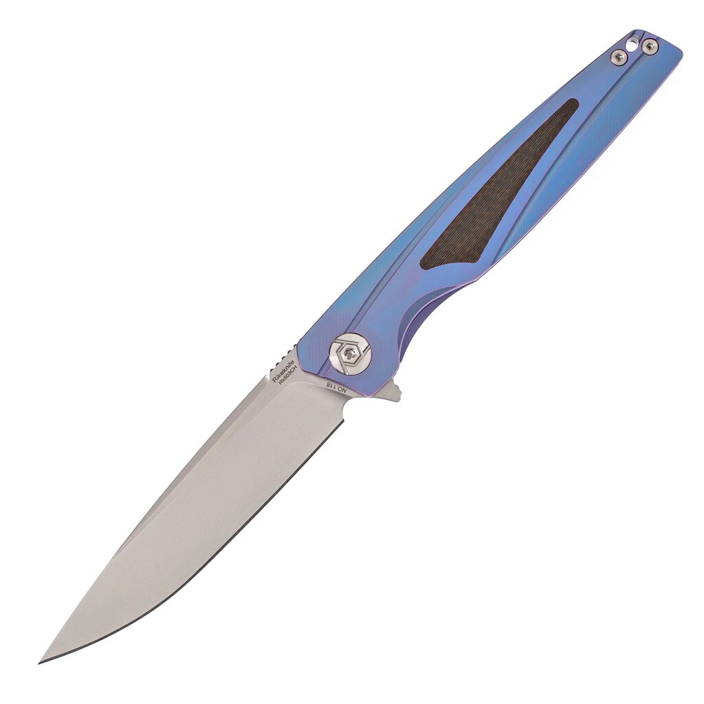 Нож складной 803CH Rikeknife, сталь M390, рукоять Blue Titan/Carbon Fiber от компании Admi - фото 1