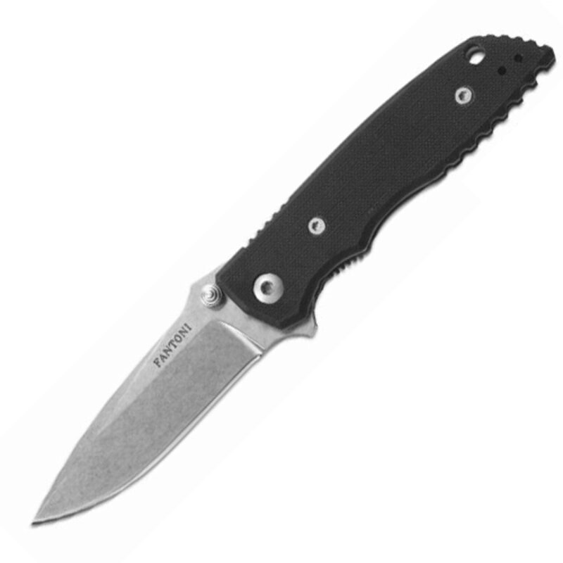 Нож складной Fantoni, HB02, William (Bill) Harsey Design, FAN/HB02SwBk, сталь CPM-S30V, рукоять стеклотекстолит G-10, чёрный от компании Admi - фото 1