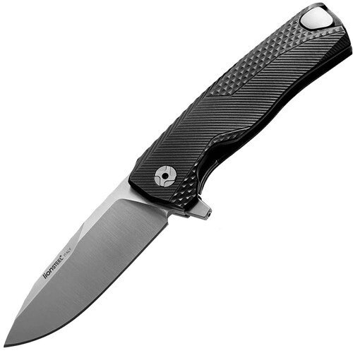 Нож складной LionSteel ROK A BS, сталь Satin Finish Bhler M390, рукоять алюминий, чёрный от компании Admi - фото 1