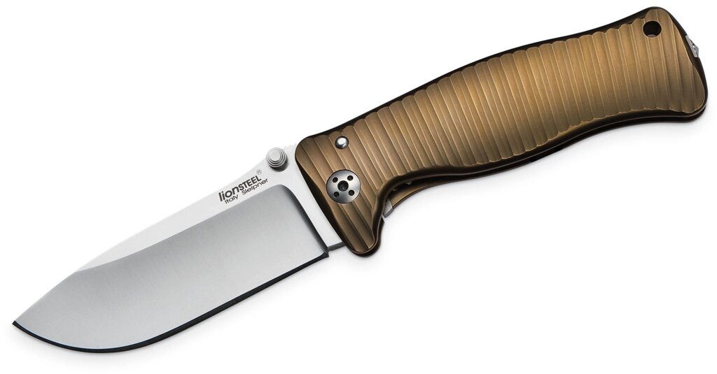 Нож складной LionSteel SR1 B, сталь Uddeholm Sleipner, рукоять титан от компании Admi - фото 1