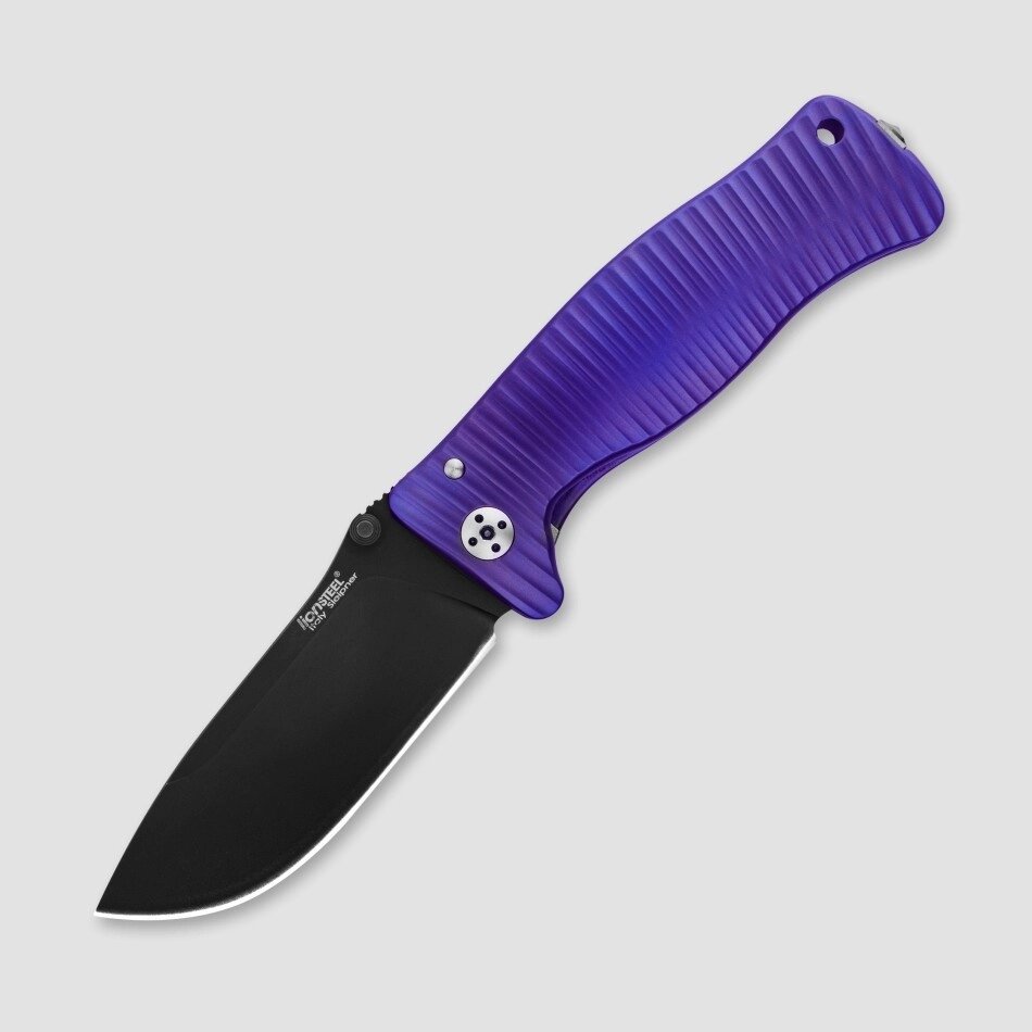 Нож складной LionSteel SR1 VB (VIOLET), сталь Black PVD-Coated Sleipner, рукоять титан, фиолетовый от компании Admi - фото 1