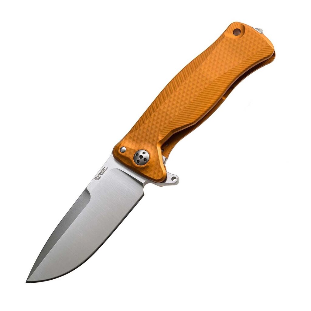 Нож складной LionSteel SR11A OS ORANGE, сталь Uddeholm Sleipner Satin Finish, рукоять алюминий (Solid), оранжевый от компании Admi - фото 1
