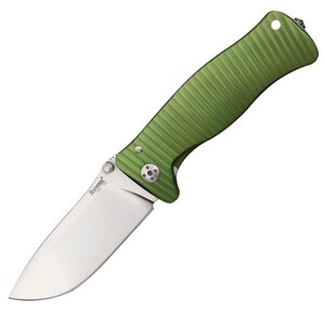 Нож складной LionSteel SR1A GS GREEN, сталь D2 Satin Finish, рукоять алюминий (Solid), зелёный