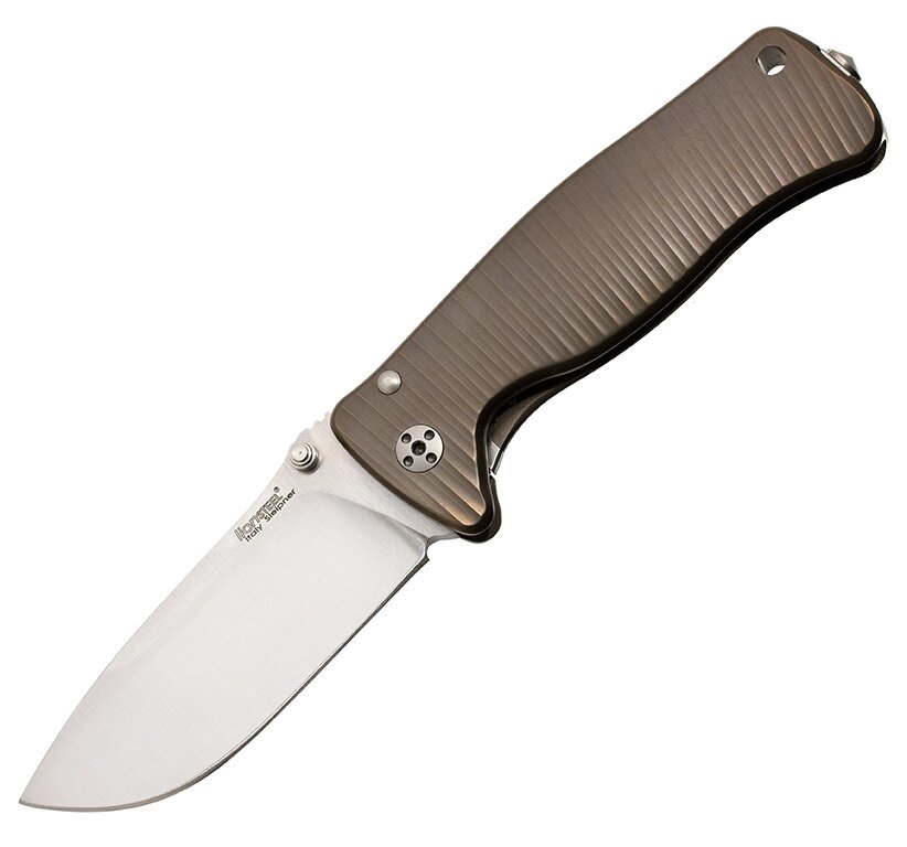 Нож складной LionSteel SR2 B (BRONZE) Mini, сталь Uddeholm Sleipner Satin, рукоять титан по технологии Solid, бронзовый от компании Admi - фото 1