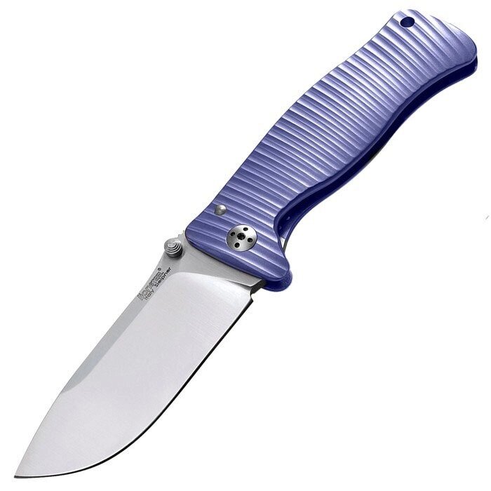 Нож складной LionSteel SR2 V (VIOLET) Mini, сталь Uddeholm Sleipner Satin Finish, рукоять титан по технологии Solid, фиолетовый от компании Admi - фото 1