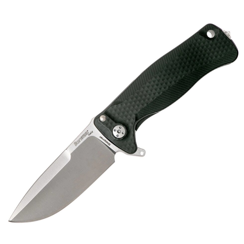 Нож складной LionSteel SR22A BS Mini, сталь Uddeholm Sleipner Satin Finish, рукоять алюминий (Solid), чёрный от компании Admi - фото 1