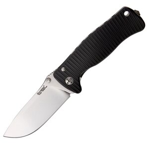 Нож складной LionSteel SR2A BS Mini, сталь Uddeholm Sleipner Satin Finish, рукоять алюминий (Solid), чёрный