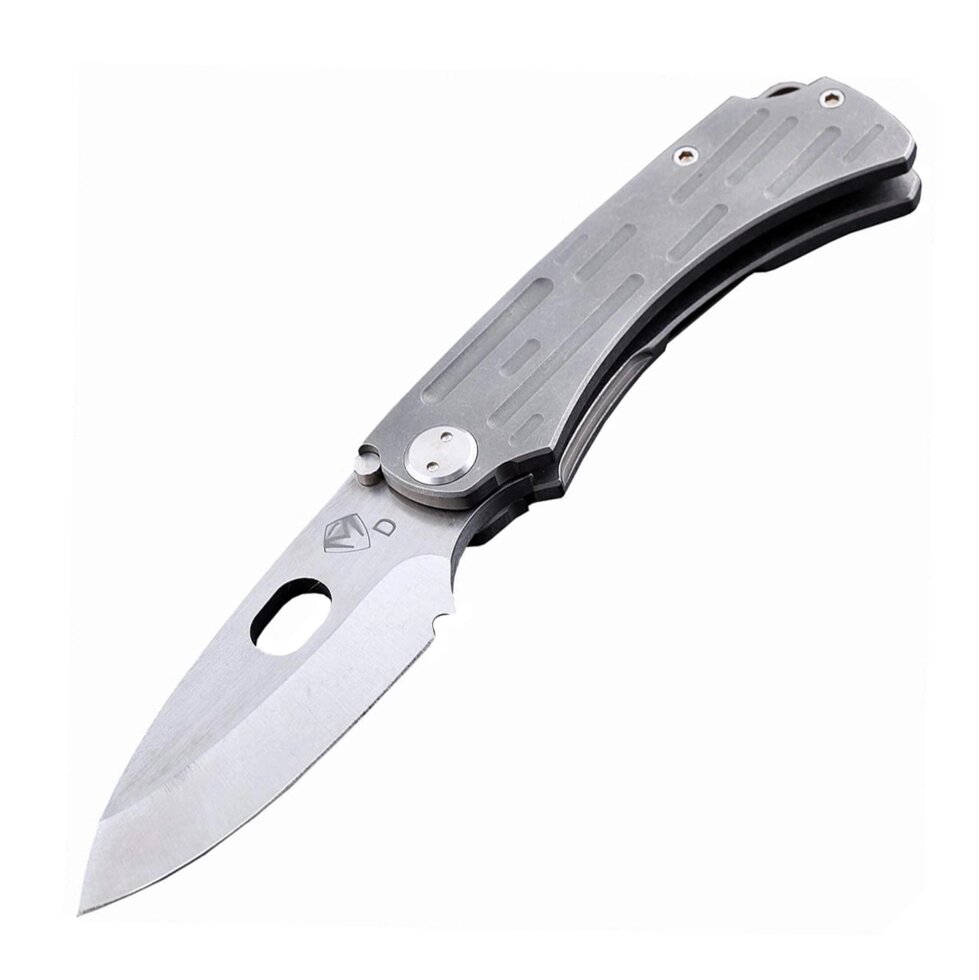 Нож складной Medford Colonial T, сталь D2 Stone Washed, рукоять титановый сплав, серый от компании Admi - фото 1